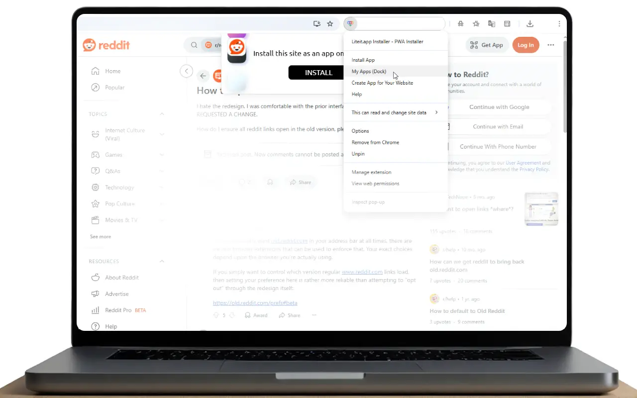Install Progressive web app PWA